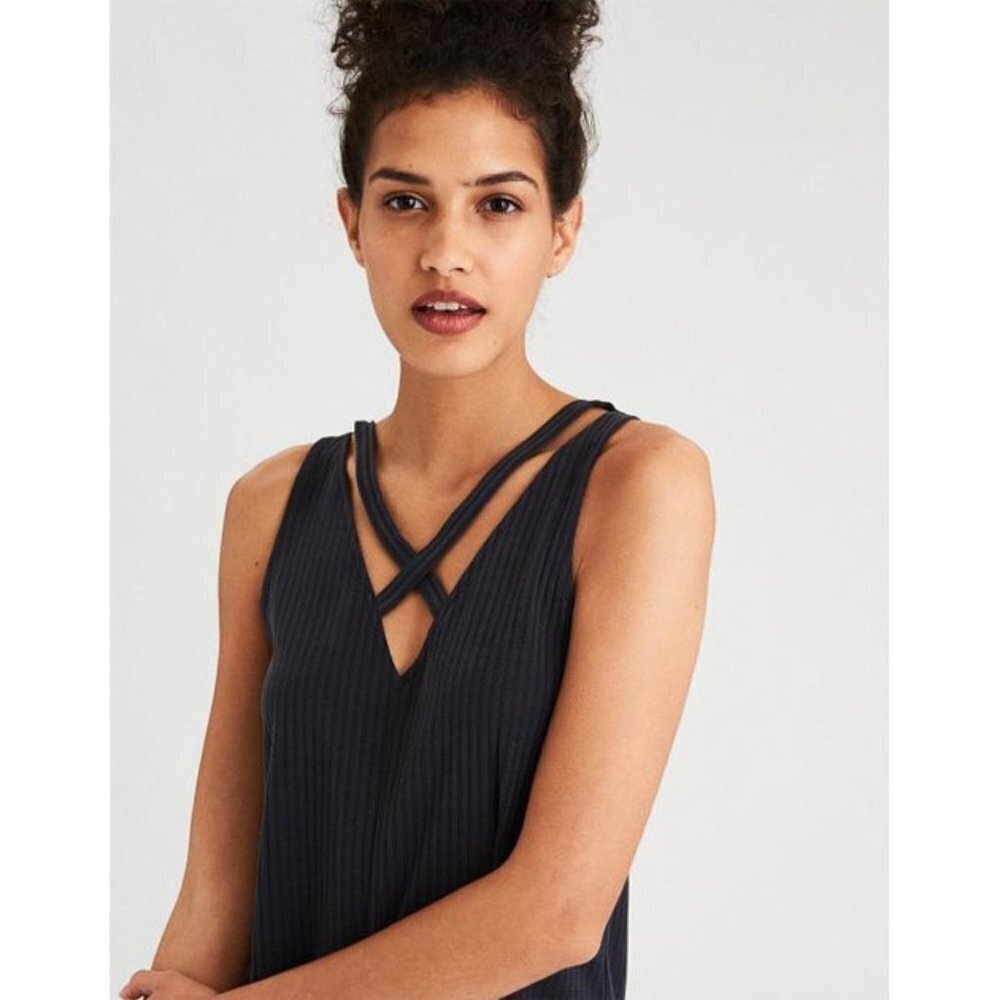 AMERICAN EAGLE Soft & Sexy Sueded Tank Cross Strap